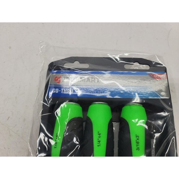 Screwdriver Set Neon Green Straight Phillips Slot Hammer Tip Brand New - Picture 4 of 10